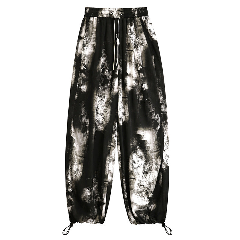 Tie-dyed Loose Ice Silk Casual Bloomers