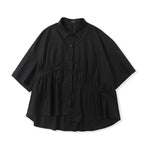 Japanese Style Irregular Pleated Loose T-shirt