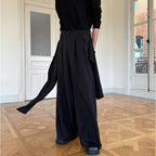 Retro Ribbon Casual Wide-leg Irregular Trousers