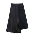 Japanese Casual Two-piece Irregular Short-sleeved Pleated Skirt