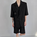 Summer Loose Suit Jacket Thin Casual Shorts Two-piece Set