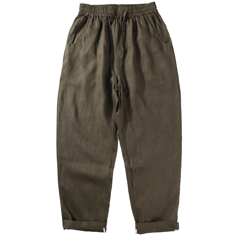 Breathable Straight-Leg Loose Linen Trousers