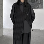 Irregular Striped Ribbon Vest