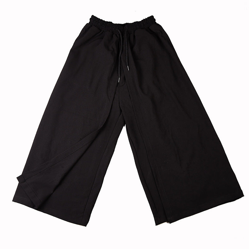 Casual Wide Leg Culottes Hakama Pants