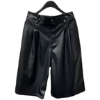 Loose Straight Wide-leg PU Leather Shorts