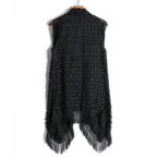 Sleeveless Fringed Cardigan