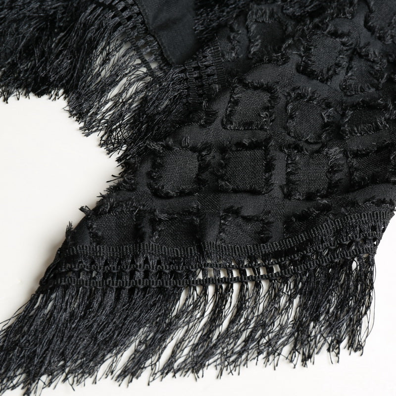 Sleeveless Fringed Cardigan