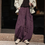 Raw-edge Linen Wide-leg Harem Pants
