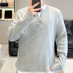Cotton Half-open Collar Three-button Bottoming Shirt