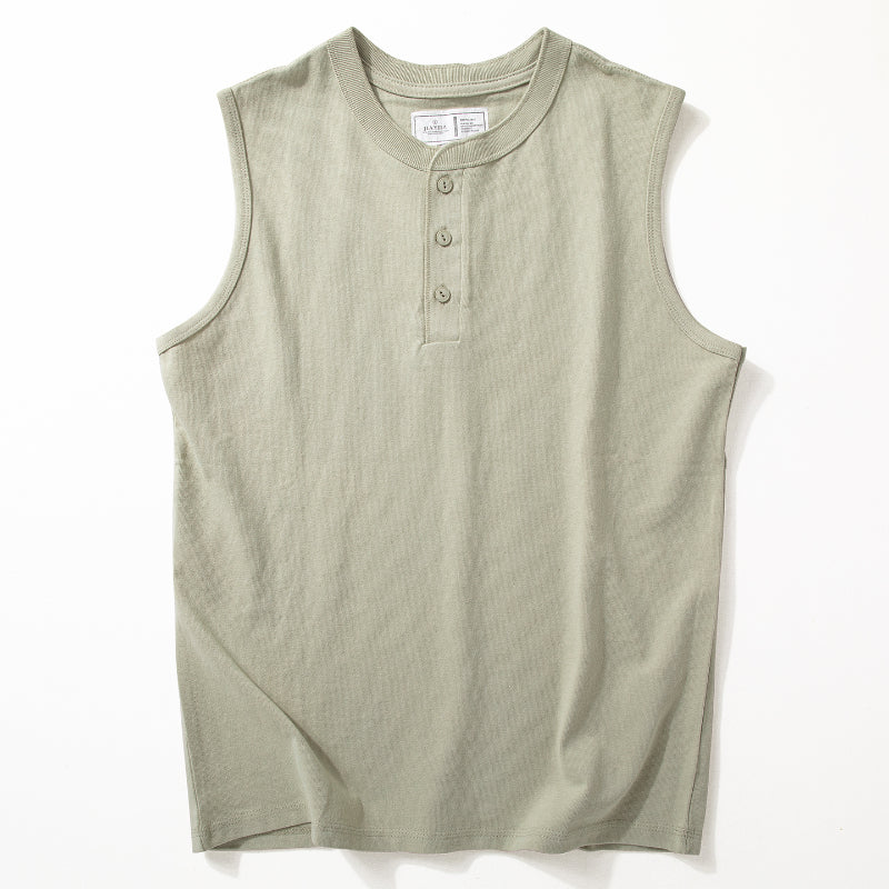 Wide Shoulder Sleeveless T-Shirt