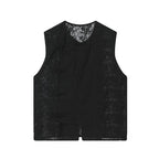 Hollow Jacquard Disc Button Vest