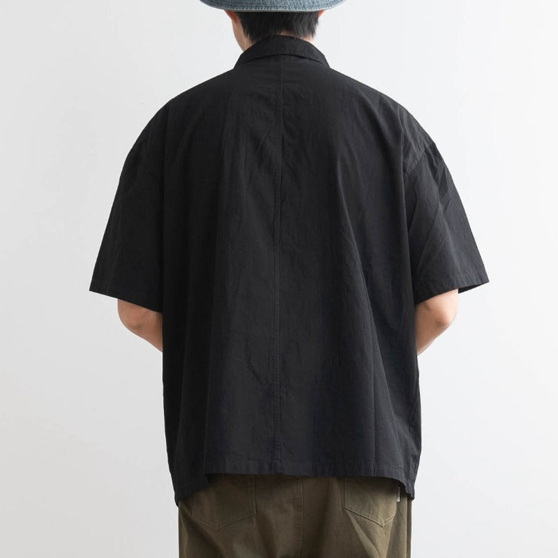 Cotton Japanese Retro Wooden Horn Button Shirt