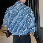 Fringed Denim Cropped Jacket