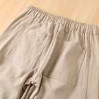 Thick Brushed Cotton Loose Straight Pants