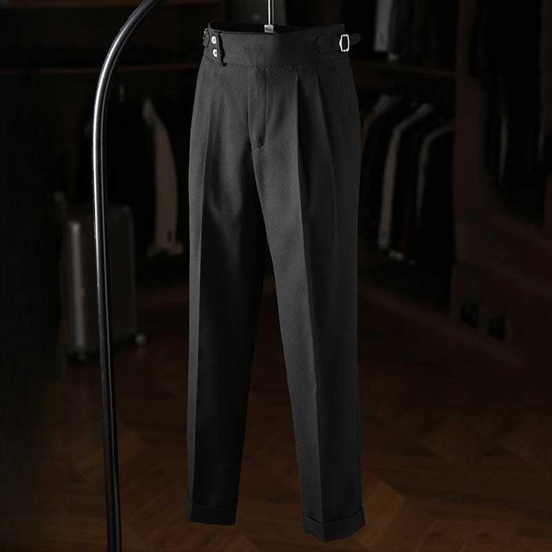 Italian Casual Paris Buckle Straight Business Trousers