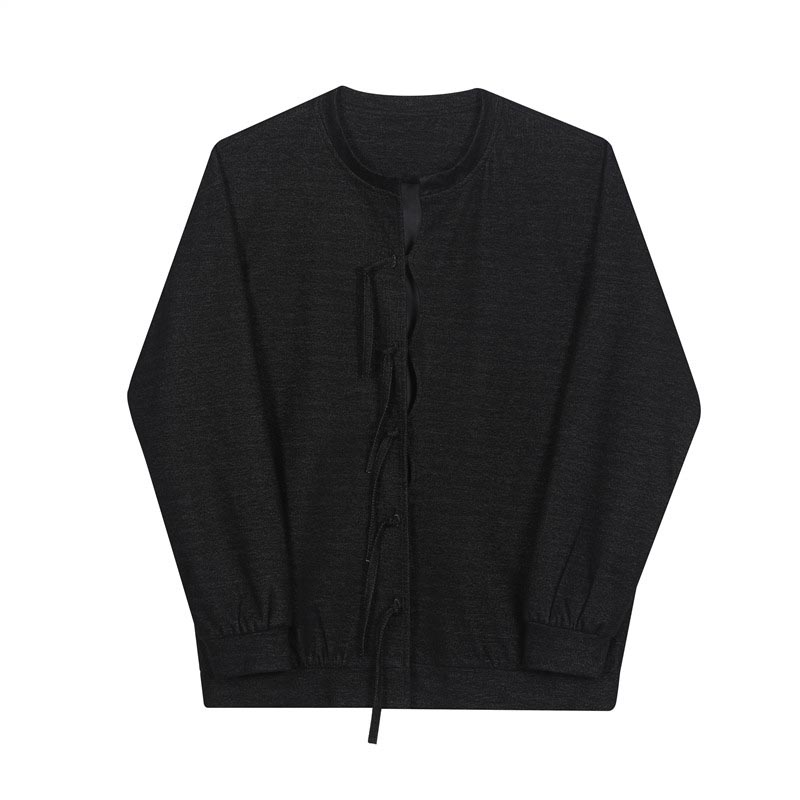 Casual Lace Up Long Sleeve Cardigan