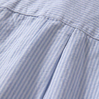 Blue Striped Cotton Loose Casual T-shirt