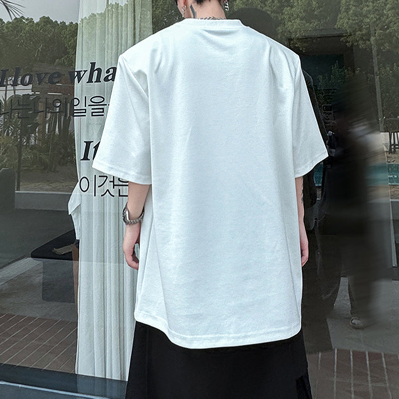 Printed Studded Crew Neck T-shirt