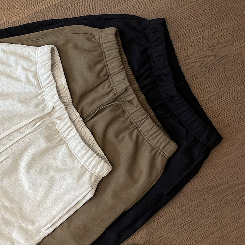 Vintage Solid Color Sports Shorts