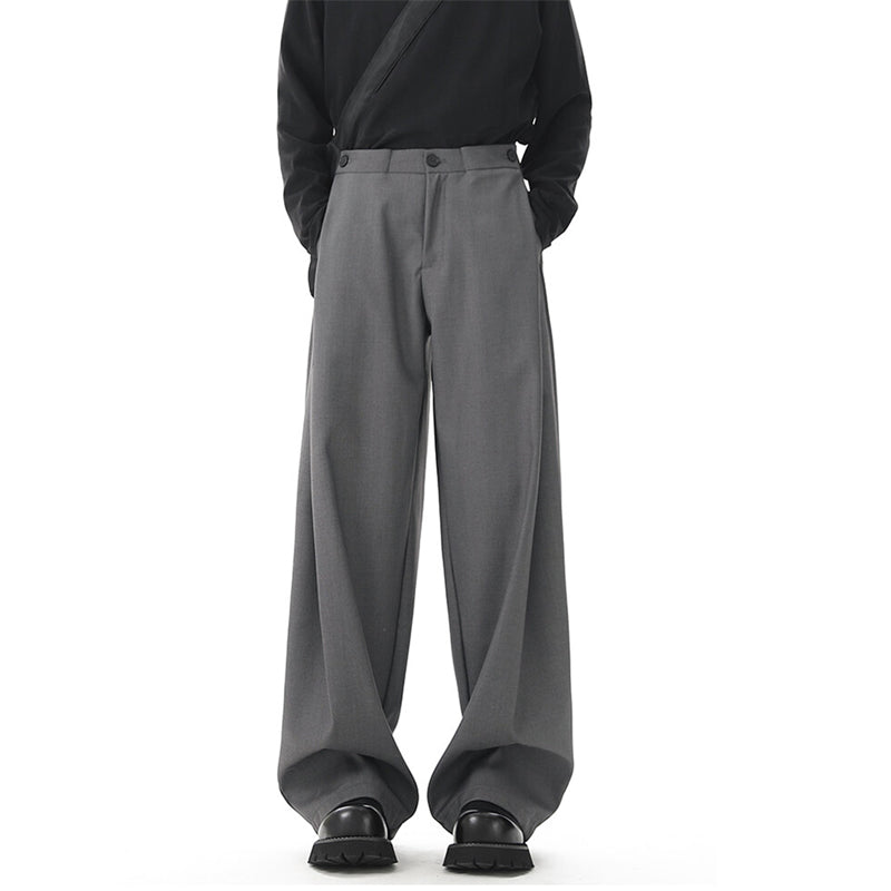 Straight Wide-leg Draped Trousers