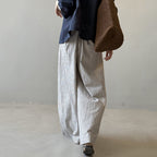 Striped Straight High Waist Loose Wide Leg Pants