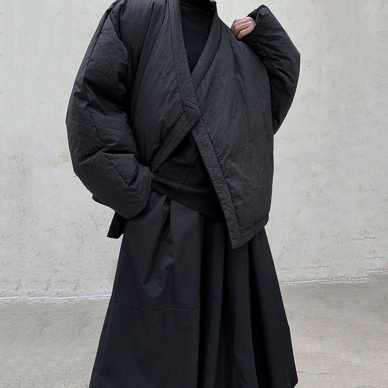 V-neck Bat Sleeves Down Jacket
