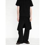Asymmetric Deconstructed A-line Slit Multi-button Skirt