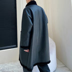 Stand-up Collar PU Leather Coat