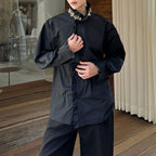 French Diamond Sequin Ruffle Patchwork Shirt