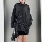 Striped Loose POLO Collar Shirt