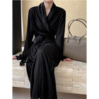 Irregular One-shoulder Waisted Pleated Top Wide-leg Pants Two-piece Set