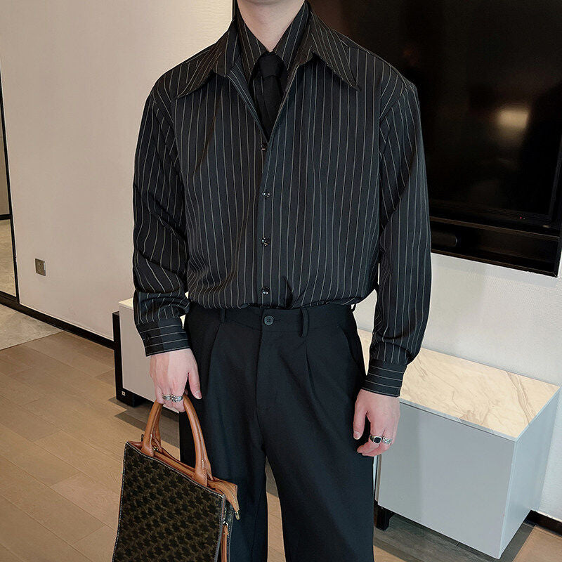 Vertical Striped Retro Casual Shirt