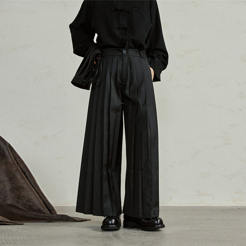 Detachable Samurai Wide Leg Pleated Culottes