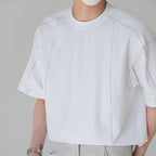 Topstitched Crew Neck Loose T-shirt