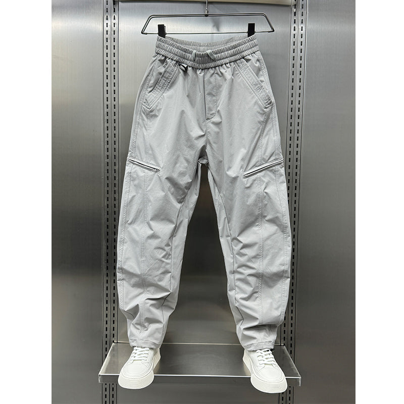 Zipper Scimitar Loose Straight Harem Pants