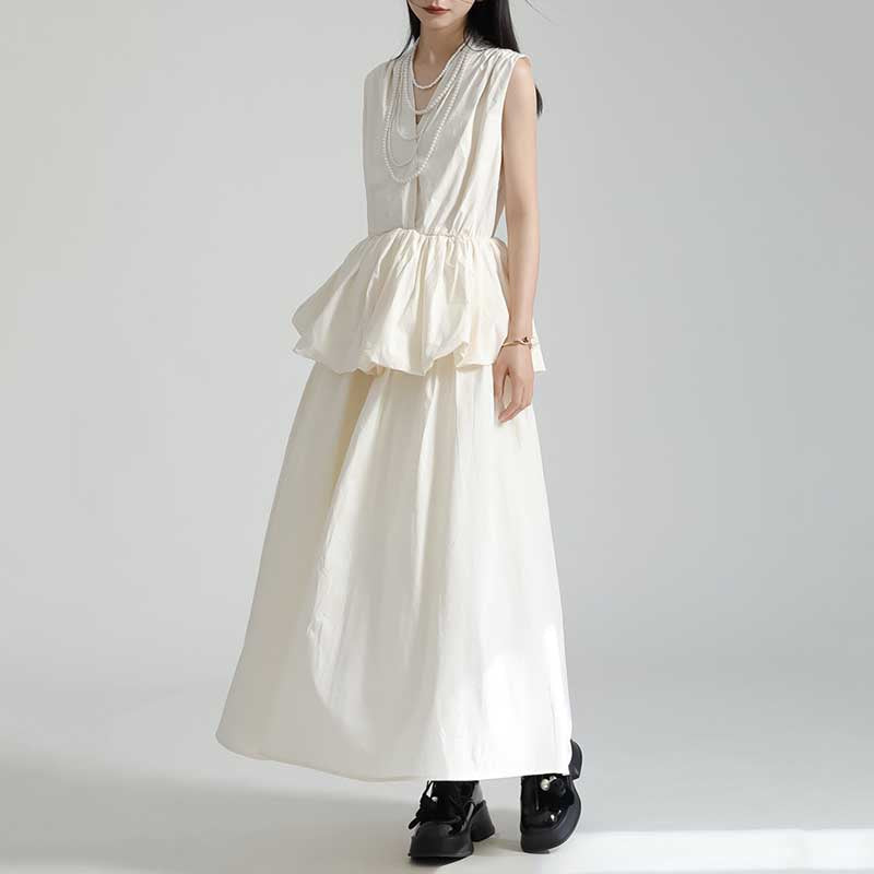 V-neck Ruffled Bud Shirt Dress