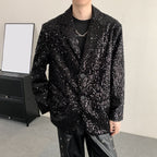 Loose Sequined Casual Plus Size Blazer