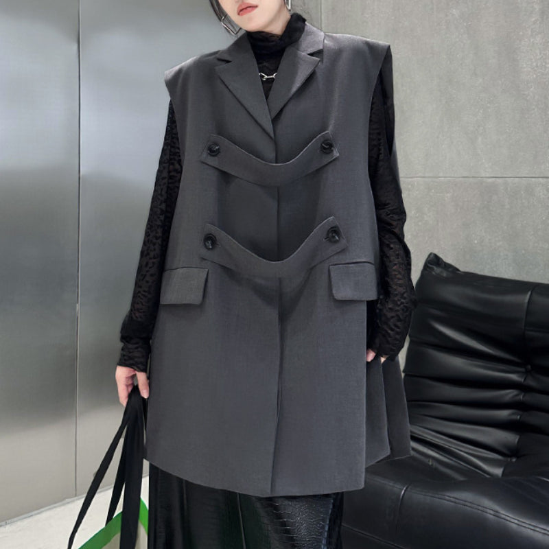 Sleeveless Loose Suit Vest Jacket