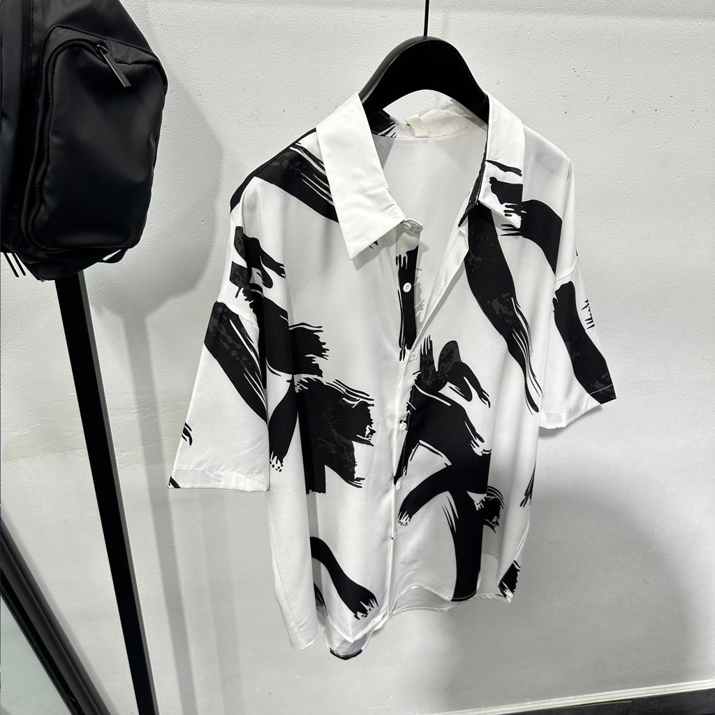 Graffiti Print Loose Casual Shirt