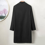 Slant-front Vintage Cotton Linen Cardigan