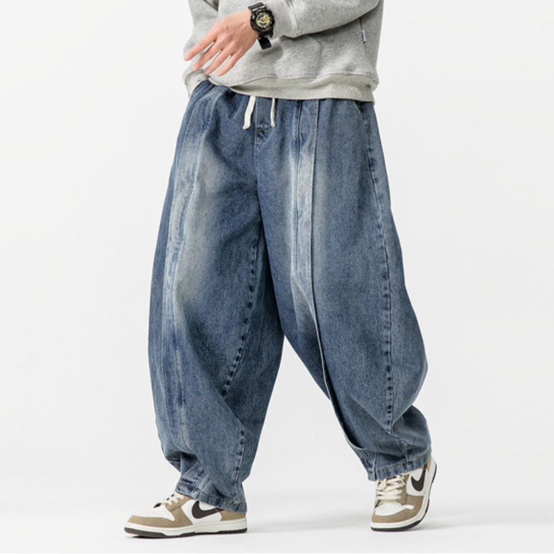 Japanese Retro Machete Denim Loose Wide-leg Harem Pants