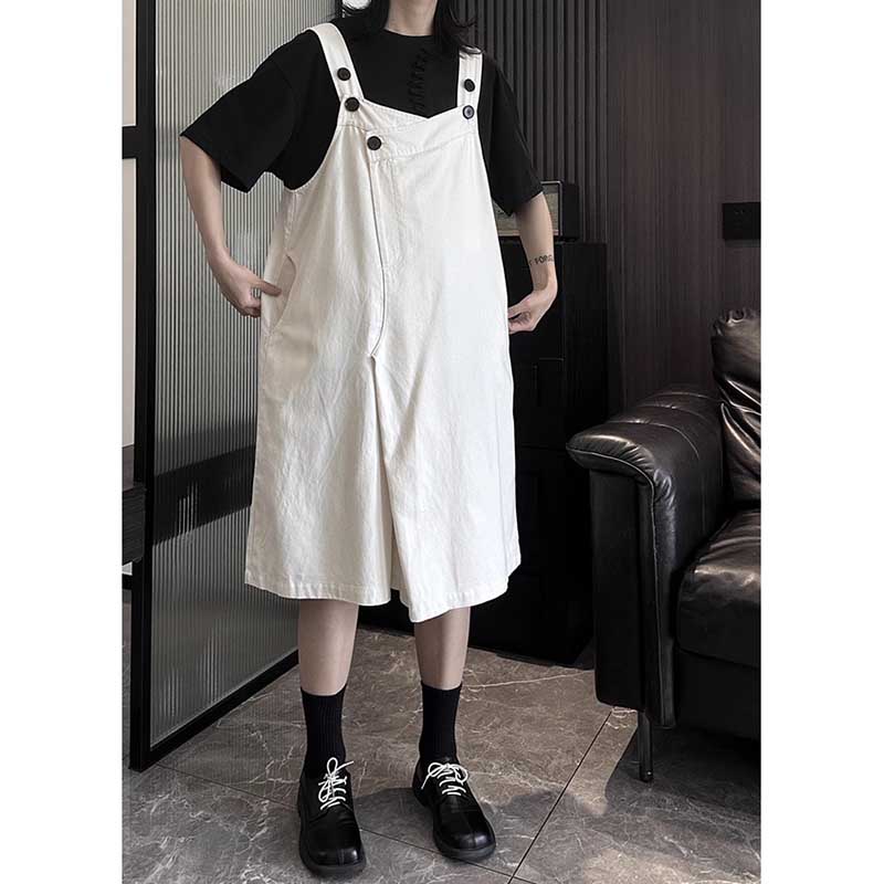 Solid Color Loose Casual Wide-leg Overalls