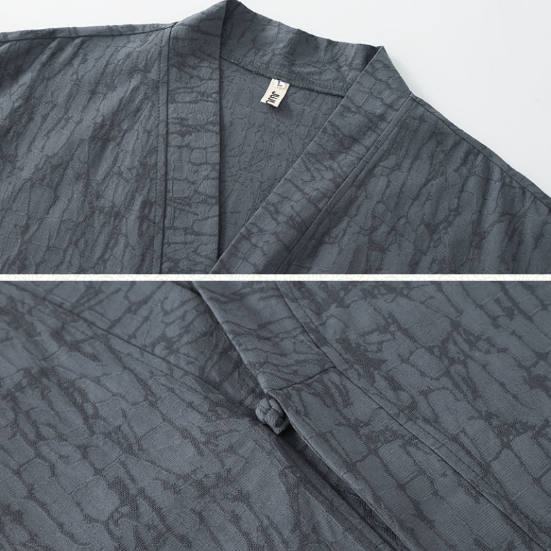 Cardigan Vintage Button Jacquard Shirt