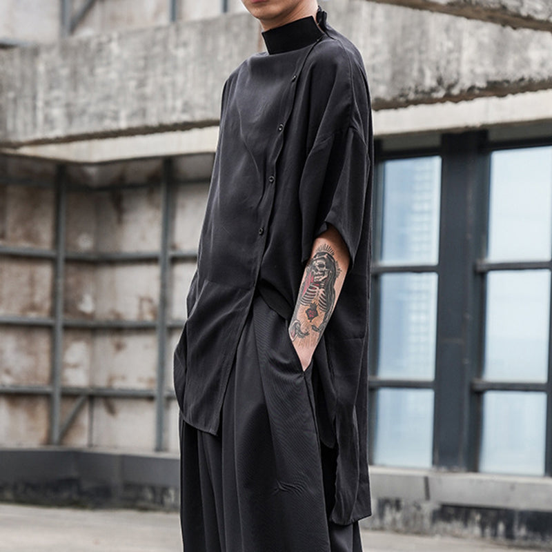 Loose Stand-up Collar Shirt