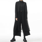Patchwork Mesh Zipper Jacket Cardigan