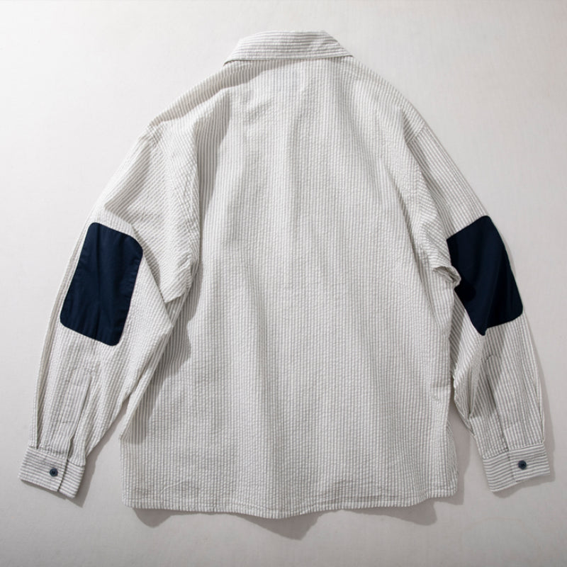 Japanese Striped Retro Patchwork Loose Casual Shirt