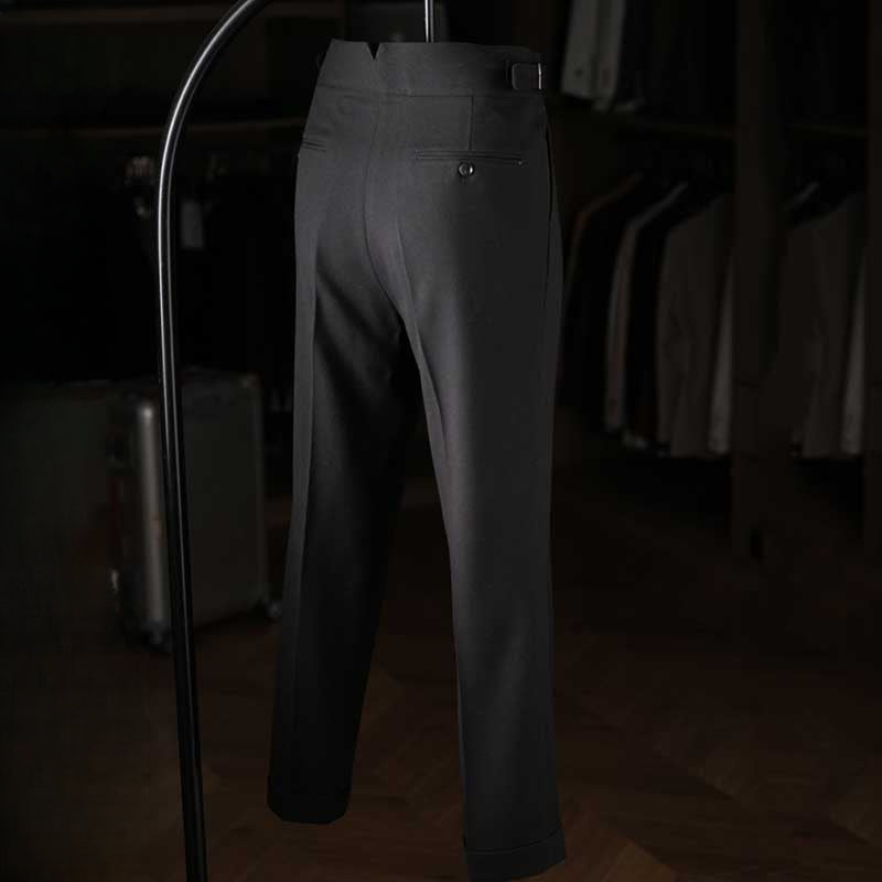 Italian Casual High Waist Retro Straight Suit Trousers