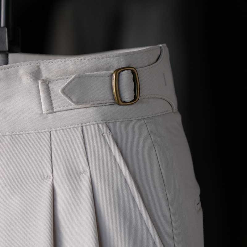 Italian Paris Buckle Loose Straight Business Suit Trousers