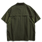 Japanese Retro Multi-pocket Patchwork Loose T-shirt