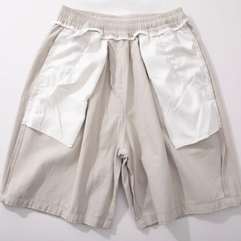 Cotton Elastic Drawstring Straight Loose Casual Shorts